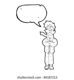 cartoon pilot man with speech bubble