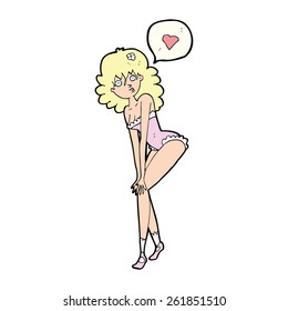 cartoon pin up girl posing