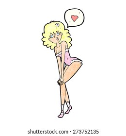 cartoon pin up girl posing