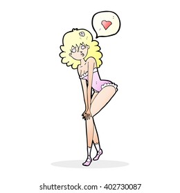 cartoon pin up girl posing