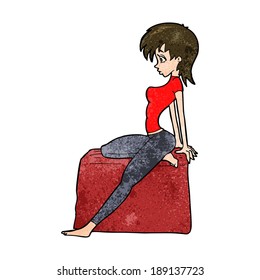 cartoon pin up pose girl