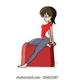 cartoon pin up pose girl