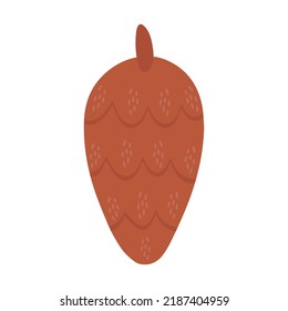Kiefernkegel. Handgezeichnete Illustration.
