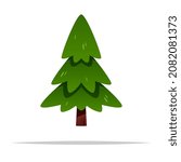 Cartoon pine tree vector isolated illustration