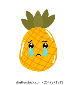 desenho animado abacaxi Personagem. isolado no fundo branco