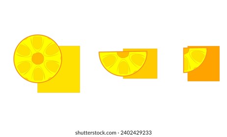 Cartoon Pineapple flat simple fruit segments, juicy tropical fruit icons on white background, vector illustration