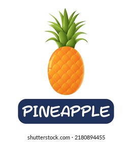 cartoon pineapple fruit vector isolated on white background