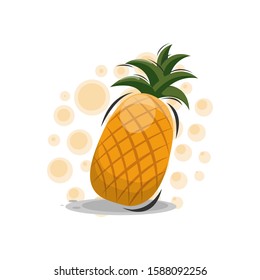 cartoon pineapple fruits design vector collection