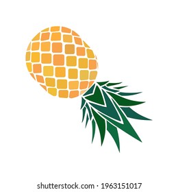 caricatura de piña. Ilustración vectorial. Aislado sobre blanco