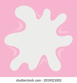 Goma rosa de burbuja de dibujos animados salpicado, gota, mancha. Forma redonda para banner, pegatina, insignia, venta. Ilustración del vector