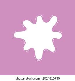 Cartoon pink bubble gum splash, drop, blot. Round shape for banner, sticker, badge, sale. Vector illustration	
