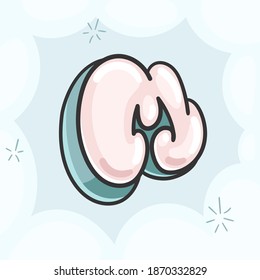 Letra de la burbuja rosa de la caricatura M. Vector kids ilustración font