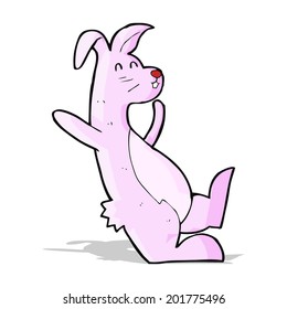conejo rosa de dibujos animados