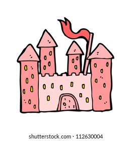 castillo rosa de dibujos animados