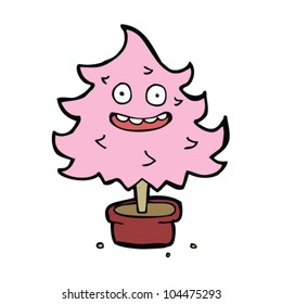 cartoon pink christmas tree