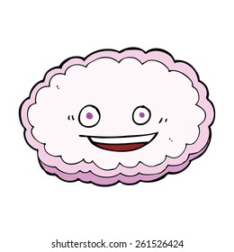 cartoon pink cloud with happy face