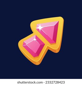 Cursor De Juego De Cristal Rosa, Puntero Vibrante Y Elegante Con Un Marco Dorado Y Cristalino