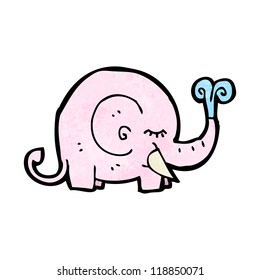 elefante rosa de dibujos animados