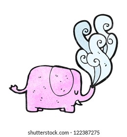 elefante rosa de dibujos animados