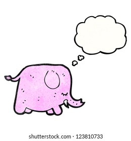 elefante rosa de dibujos animados