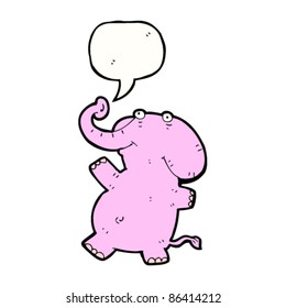 cartoon pink elephant with speech bubble