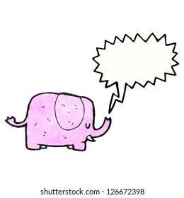 cartoon pink elephant trumpeting