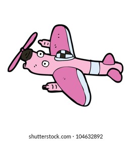cartoon pink fighter plane