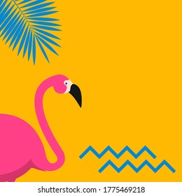 Cartoon rosafarbener Flamingo-Hintergrund. Vektorgrafik EPS10