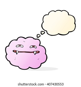 nube de vampiros amarillenta rosa con burbuja de pensamientos