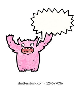 desenho animado rosa peludo monstro