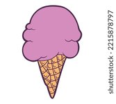 cartoon pink ice cream vector
