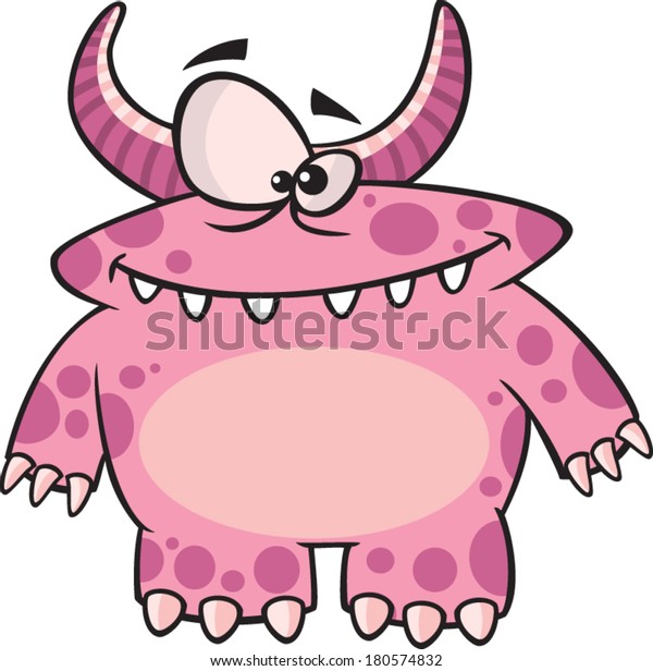 Cartoon Pink Monster Stock Vector (Royalty Free) 180574832 | Shutterstock