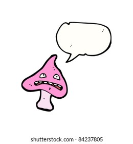 cartoon pink mushroom with worried face