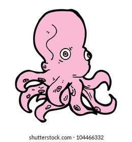 pulpo rosa de dibujos animados