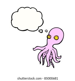 pulpo rosa de dibujos animados