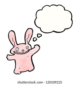 conejo rosa de dibujos animados