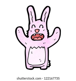 conejo rosa de dibujos animados