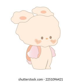 cartoon pink rabbit illustration vector bunny