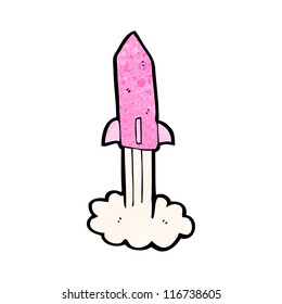 cartoon pink rocket