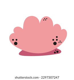 Cartoon pink sea shell. Concept of aquatic or marine life. Graphic design for children book, sticker or postcard. Colorful vector icon in flat style EPS