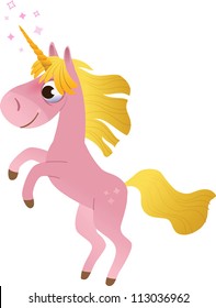 Cartoon pink unicorn