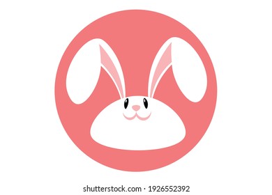Cartoon Pink and White Rabbit
