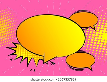 Cartoon pink and yellow background, comic book backdrop. Retro vector comics pop art design.