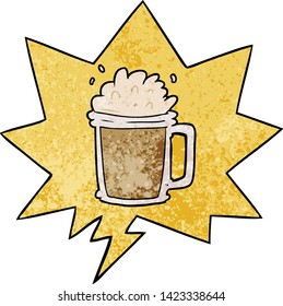 pinta de dibujos animados de ale con burbuja de habla en estilo de textura retro