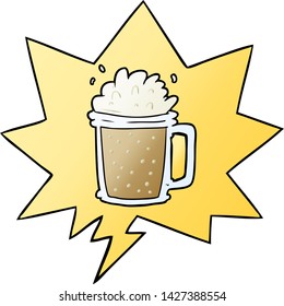 pinta de dibujo animado de ale con burbuja de voz en un estilo de gradiente suave