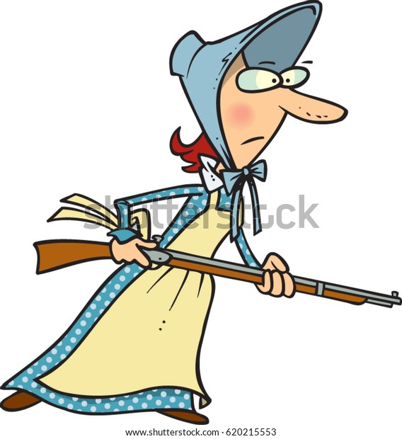 Download Cartoon Pioneer Woman Gun Stock Vector (Royalty Free) 620215553