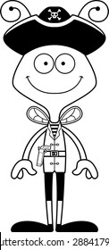 A cartoon pirate bee smiling.