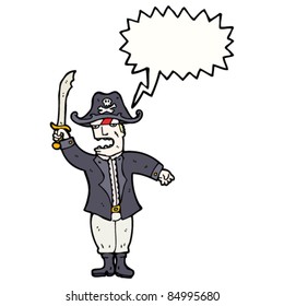 capitán de caricatura pirata dando órdenes
