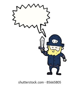 capitán de caricatura pirata dando órdenes