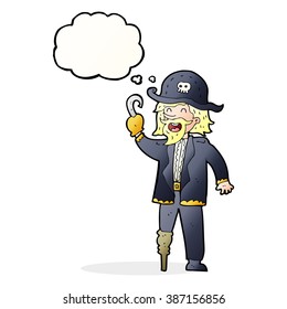 cartoon pirate captain with thought bubble